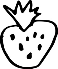 Hand-drawn Strawberry Icon, fruits concept