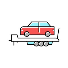 car transportation trailer color icon vector illustration