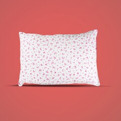 photo of a pillow with a beautiful design and a pastel background