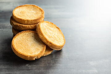 Dietary rusks bread. Crusty biscuits.