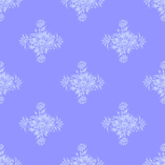 Seamless pattern with violet flowers. Chicory decorative floral pattern.