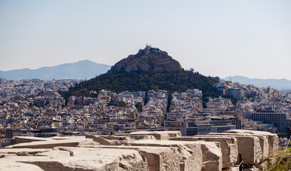 Fototapeta na wymiar View from acropolis on Lycabettus Hill