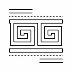 ornament ancient greece line icon vector illustration