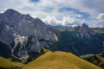 Dolomite peaks - Marmolada and Colac above Canazei.