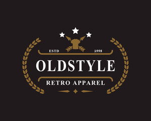 Vintage Retro Badge for Clothing Apparel Old style Logo Emblem Design Symbol