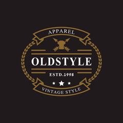 Vintage Retro Badge for Clothing Apparel Old style Logo Emblem Design Symbol