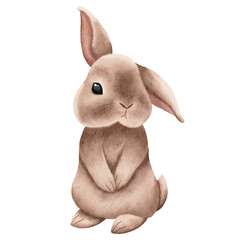 Cute little rabbit. Hand drawing sketch Illustration.