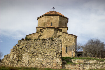 Fototapeta na wymiar Ancient Jvari Monastery (sixth century) on the hill near Mtskheta