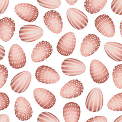 Pink easter eggs seamless pattern for Easter holidays.