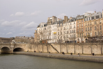 Naklejka premium View of Île de la Cité in Paris in winter, France