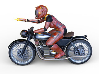 Fototapeta premium スーパーウーマンライダー