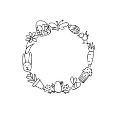 vector print with hand drawn elements for easter