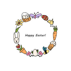 vector print with hand drawn elements for easter