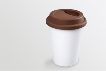 coffee cup with a beautiful and elegant design on the desk