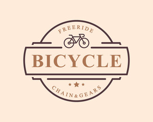 Vintage Retro Badge for Bicycle Repair and Services Shop Logo Emblem Design Symbol