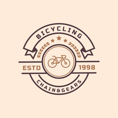 Vintage Retro Badge for Bicycle Repair and Services Shop Logo Emblem Design Symbol