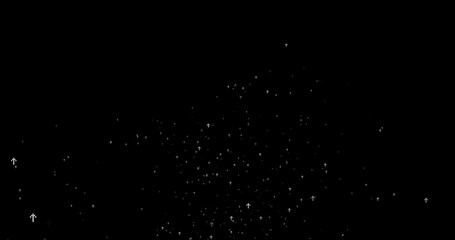 Arrows up as digital uploading concept. Cloud of arrow raise up as particles system. Flow fluid particles - Powered by Adobe