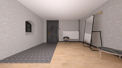 細長いワンルーム