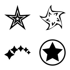 Stars1-2starfall Flat Icon Set Isolated On White Background