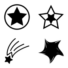 Stars1-2starfall Flat Icon Set Isolated On White Background