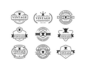 Set of Vintage Retro Badge for Clothing Apparel Logo Emblem Design Inspiration