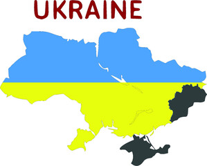 Obraz premium Map of Ukraine with occupied territories. 