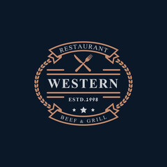 Vintage Retro Badge for Restaurant and Cafe Logo Emblem Design Symbol