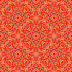 Round medallion vector seamless pattern.