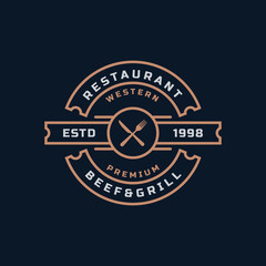Vintage Retro Badge for Restaurant and Cafe Logo Emblem Design Symbol