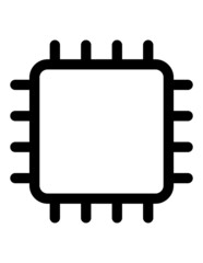 Microchip Flat Icon Isolated On White Background