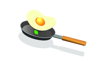 Icon fried eggs in a frying pan. vector frying pan icon. Vector of Fried Eggs.
