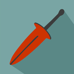 Cartoon medieval sword icon vector illustration.