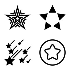 Stars Flat Icon Set Isolated On White Background