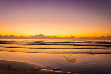 Sun and sea sunset background. Nature composition.