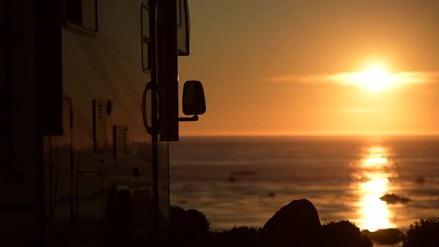 Scenic Sunset Vista From RV Class C Motorhome Camper