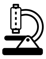 Microscope Flat Icon Isolated On White Background