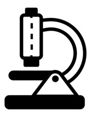 Microscope Flat Icon Isolated On White Background