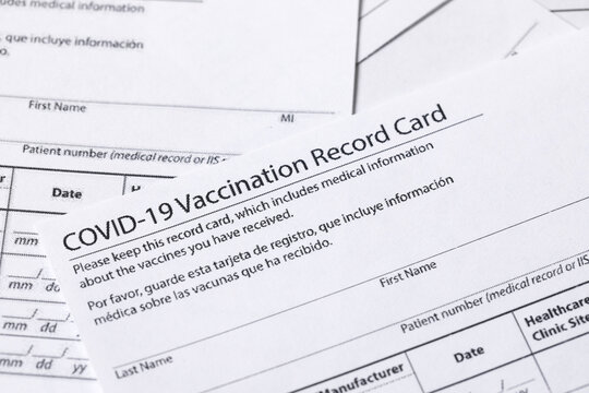 Covid 19 Vaccination Record Card For Individual Use During The Covid 19 Coronavirus Global Pandemic - Image