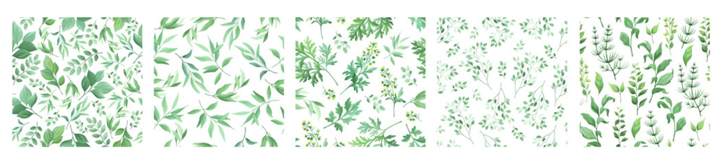 Wedding invitations with green leaves border. Invite card with place for text. Frame with forest herbs. Vector illustration.