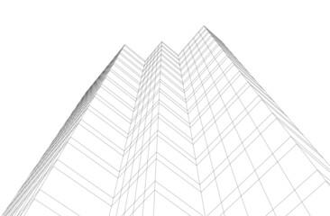 Fototapeta premium Modern architecture building 3d illustration