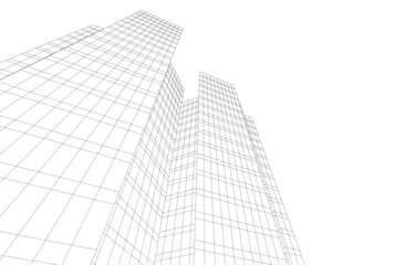 Fototapeta premium Modern architecture building 3d illustration
