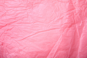 Fototapeta premium Crumpled recycle pink paper background - Pink paper crumpled texture - Image