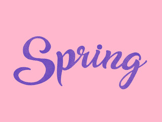 Spring hand sketched logotype, icon.
