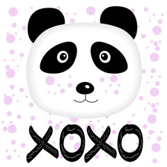 Panda illustration with a funny lettering