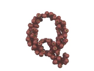 Apple Themed Font Letter Q