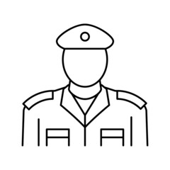 soldier army man line icon vector illustration