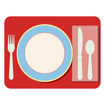 table plate, utensils menu graphic