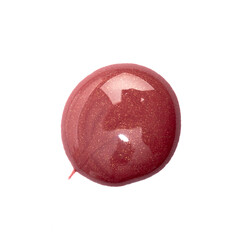 Lipstick swatch isolated on white background. Red lip gloss swipe- Image