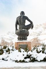 Statue of the Buddhist monk, Kumarajiba, The Kizil Thousand Buddha Caves, Aksu Prefecture, Xinjiang, China