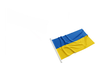 Ukraine national flag on white background.